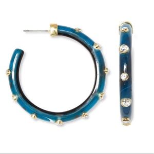 New Vince Camuto Resin & Crystal Hoop Earrings